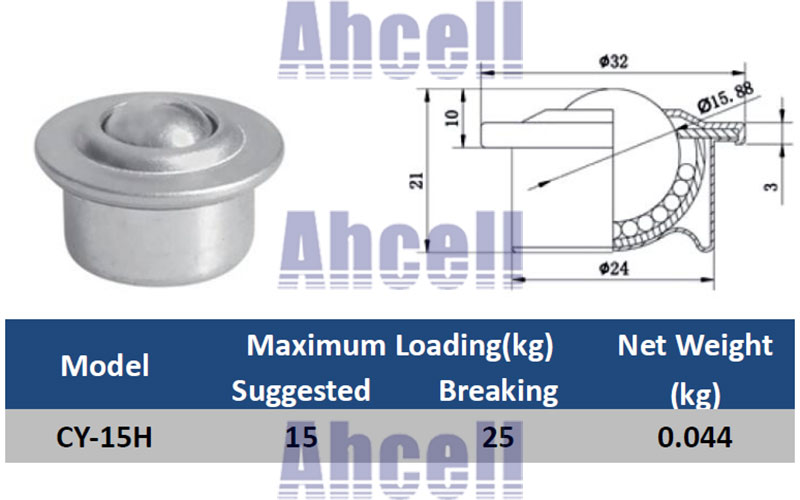 CY-25H Drop In Ball Transfer Unit