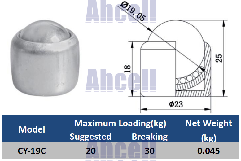 CY-19C Drop In Ball Transfer Unit