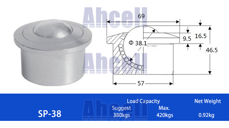 SP-38 stainless steel Ball Transfer